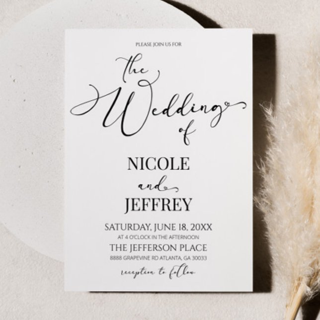 Classic Modern Minimal Minimalist Simple Wedding Invitation (Creator Uploaded)
