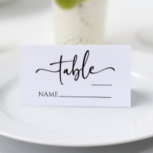 Classic Modern Minimal Minimalist Simple Wedding Place Card