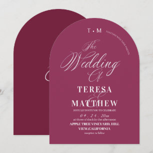 Classic Modern Minimal Pink Wedding Invitation