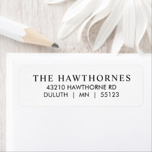 Classic Modern Minimal Return Address Label