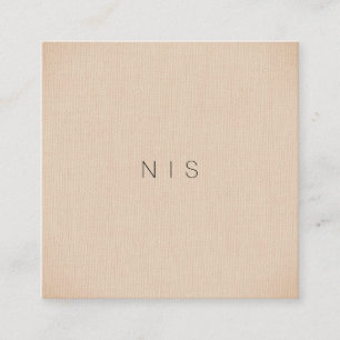 Classic Modern Minimalist Brown Linen Background Square Business Card