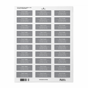Classic Modern Minimalist Grey Name Mail Address Return Address Label