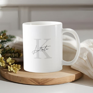 Classic Modern Monogram Bridesmaid Gift Coffee Mug