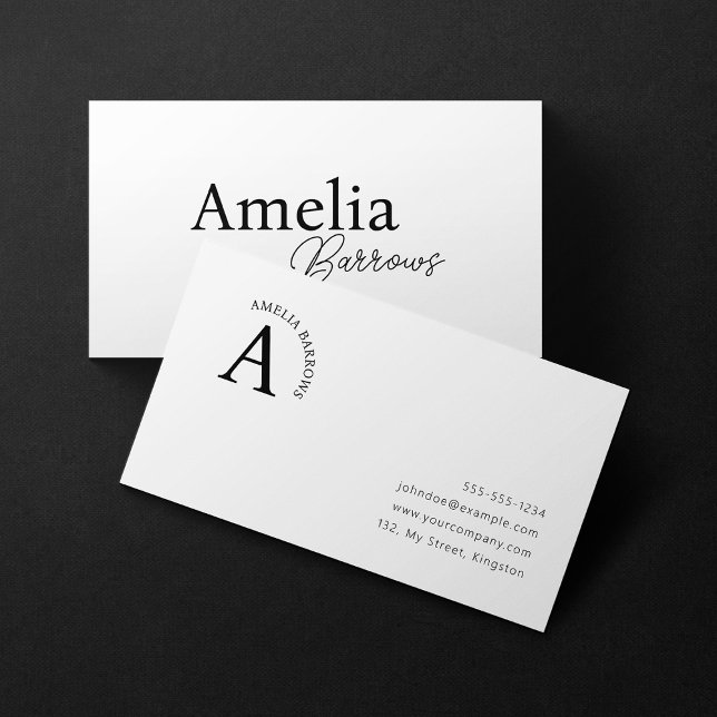 Classic & Modern Monogram Intial Letter  Business Card (Creator Uploaded)
