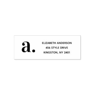 Classic Modern Monogram Simple Return Address Self-inking Stamp