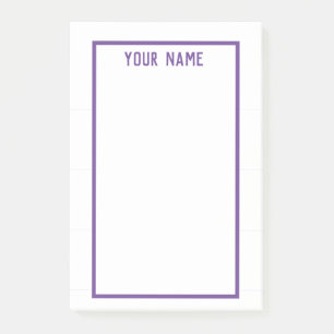 Classic Modern Name Purple and White Stripes  Post-it Notes