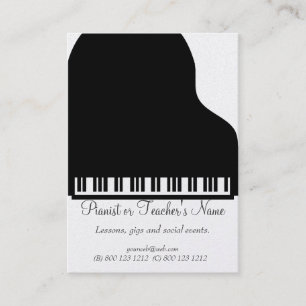Classic Modern Professional Black White Piano Business Card