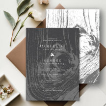 Classic Modern Rustic Woodgrain Winter Wedding