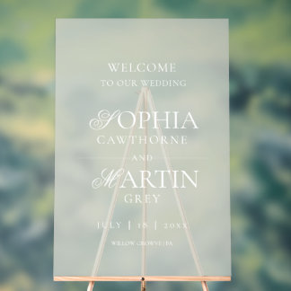 Classic Modern Sage Green Welcome to our Wedding  Acrylic Sign