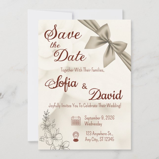 Classic Modern Save the Date Card (Front)
