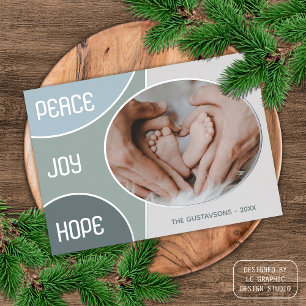 Classic Modern Seasons Greetings Silver Gold Foil Holiday Card