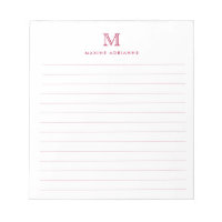 Classic Modern Simple Burgundy Red Monogram Lined