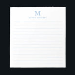 Classic Modern Simple Dusty Blue Monogram Lined Notepad<br><div class="desc">Classic Modern Simple Basic Classic Dusty Blue Monogram Lined Notepad</div>