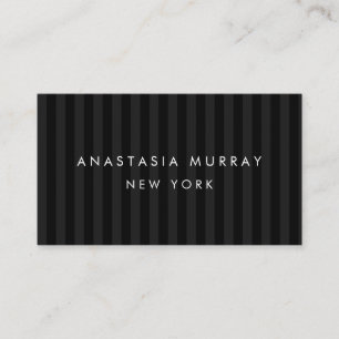 Classic Modern Striped and Gray Minimalist Luxury Business Card