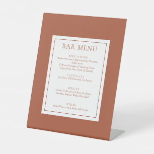 Classic Modern Terracotta Bar Menu Pedestal Sign