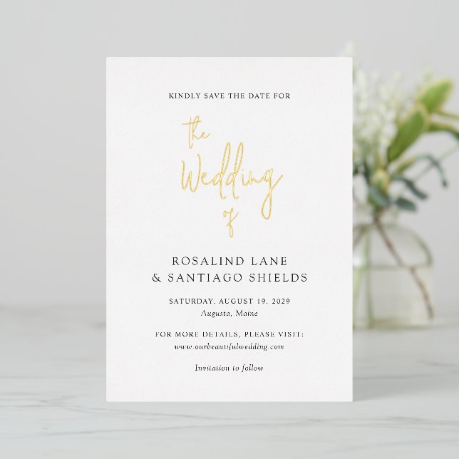 Classic Modern Wedding Save the Date (Standing Front)