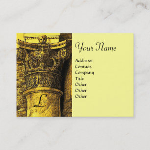 CLASSIC MONOGRAM 2, bright brown yellow Business Card