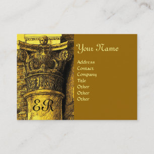 CLASSIC MONOGRAM 2 bright red yellow Business Card