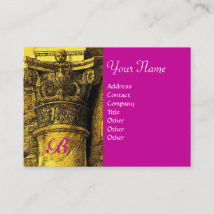 CLASSIC MONOGRAM 2 bright red yellow fuchsia Business Card