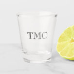 Classic Monogram Black Initials Wedding  Shot Glass<br><div class="desc">Classic Monogram Initials in Black on Clear Barware. Easy to personalise text,  text colour. Great Wedding Party Gifts,  21st Birthday Gift,  Fathers Day,  Beer Lover Gifts. Mix and Match entire Wedding Necessity Collection by TMCdesigns.</div>