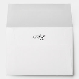 Classic Monogram Black & White Traditional Wedding Envelope