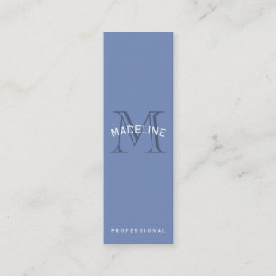 Classic Monogram Blue with Arc Text Mini Business Card