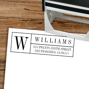 Classic Monogram Box Self-Inking Return Address Self-inking Stamp