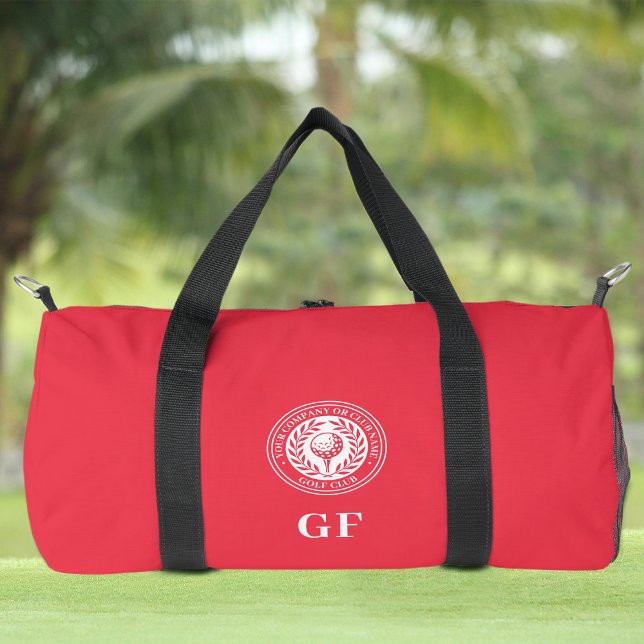 Classic Monogram Custom Name Red Duffle Bag (Creator Uploaded)