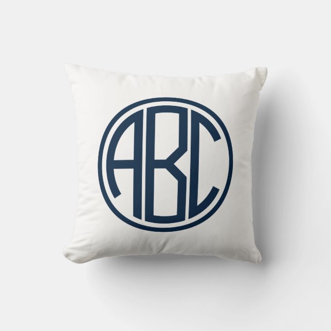 Classic Monogram Decorative Throw Pillow (Front)