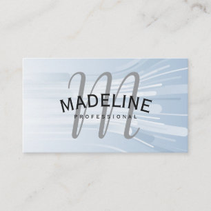 Classic Monogram Direction Lines Background Business Card