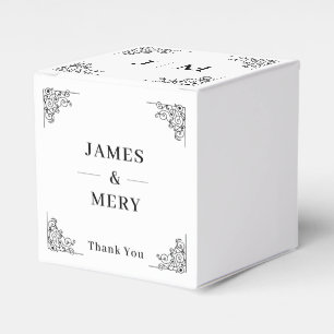 Classic Monogram Elegant Border Wedding Favour Box