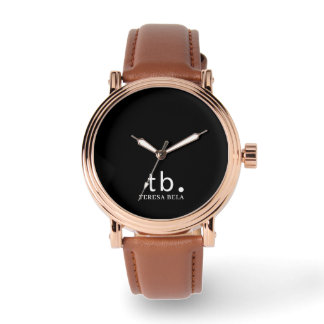 Classic Monogram Elegant Minimal Black and White Watch