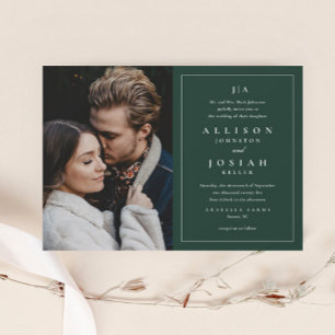 Classic Monogram Elegant Photo Wedding Invitation