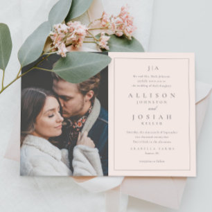 Classic Monogram Elegant Photo Wedding Invitation