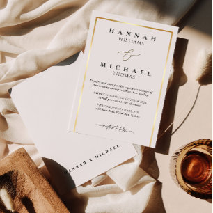 Classic monogram elegant wedding Invitation