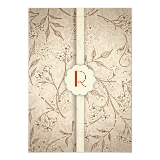 classic monogram floral luxury wedding invitations