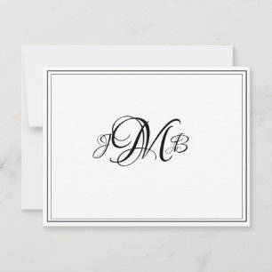 Classic Monogram Flourish Script Note card