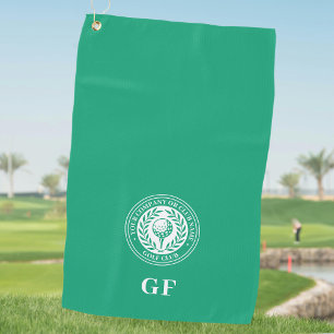 Classic Monogram Golf Towel Custom Name Green