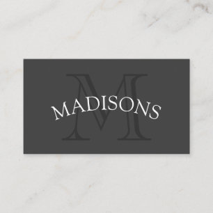 Classic Monogram Grey with Arc Text Business Card