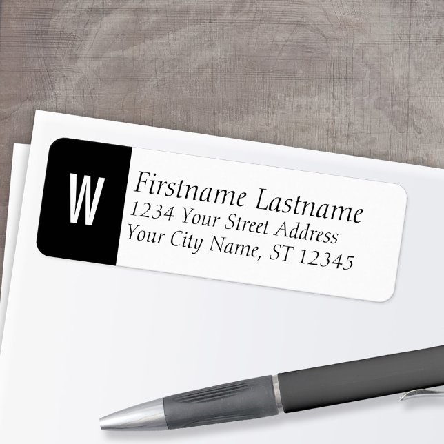 Classic Monogram / Initial Return Address Label (Custom Return Address Labels - Low Minimum)