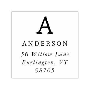 Classic Monogram Initial Return Address Self-inking Stamp