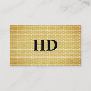 Classic Monogram Initials   Gold Brick Wall Business Card