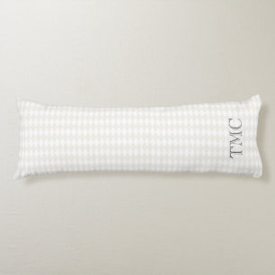 Classic Monogram INITIALS Harlequin Diamonds Beige Body Cushion