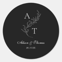 Classic Monogram Leaf Wedding Envelope Seal
