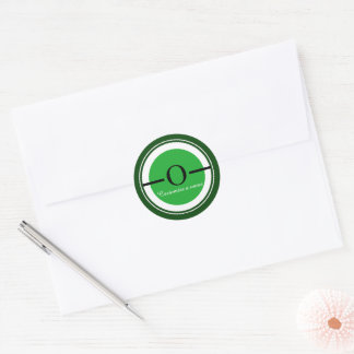 Classic Monogram Letter O Green Round Envelope Sea Sticker