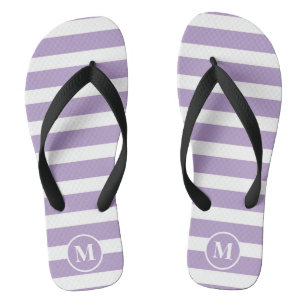 Classic Monogram Lilac Purple and White Stripes F Thongs