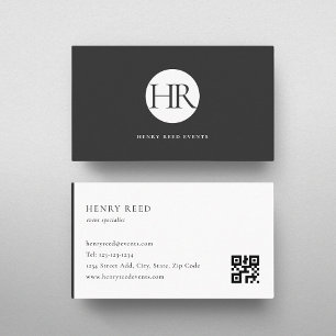 Classic Monogram Logo QR code Business Card