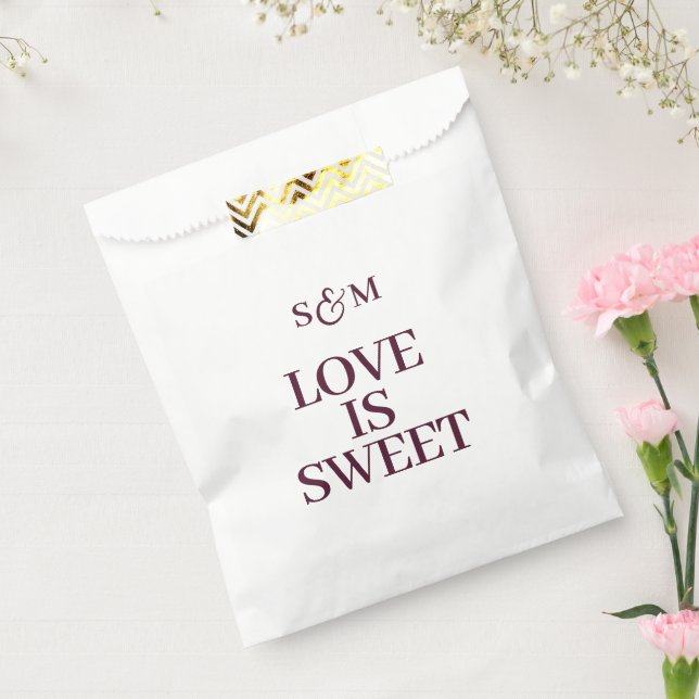 Classic Monogram Love is Sweet Wedding Favour Bag (Sealed)