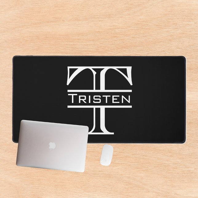 Classic Monogram Name Initial Desk Mat (Creator Uploaded)