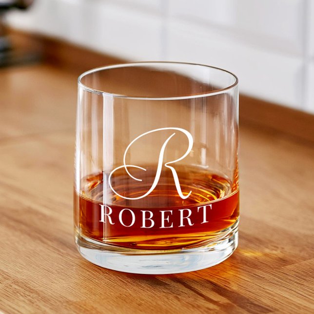 Classic Monogram Personalised Name Whiskey Glass (Creator Uploaded)
